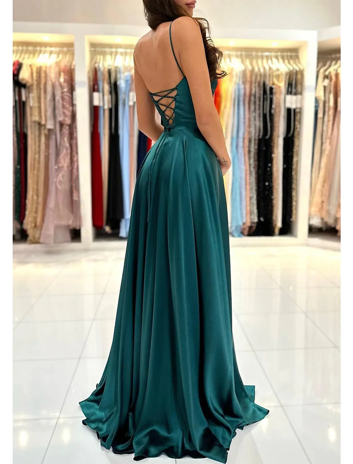 A-Line Prom Dress Red Green Dresses Empire Dress Red Green Dress Formal Prom Floor Length Sleeveless Sweetheart Imitation Silk Backless with Pleats