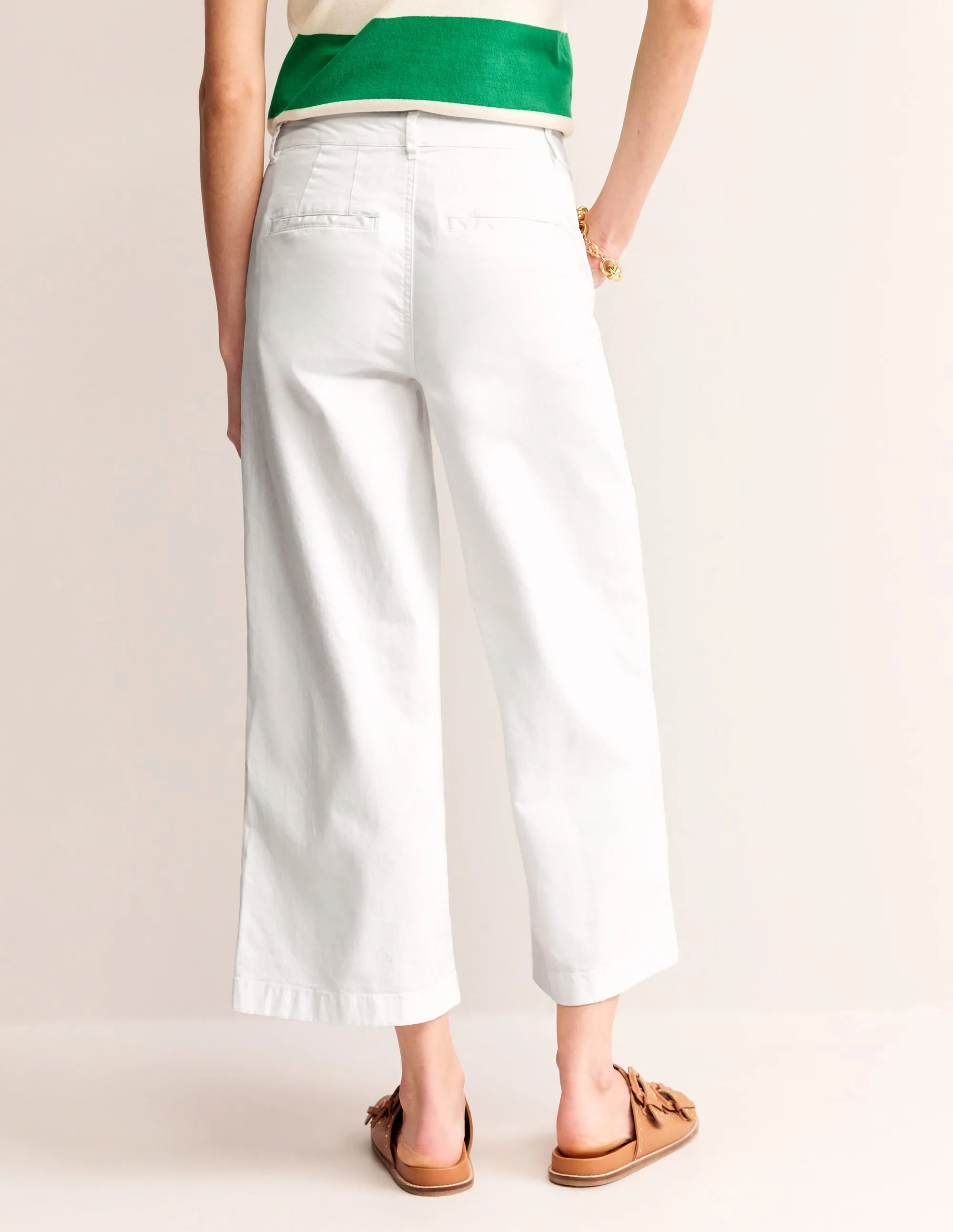 BARNSBURY WIDE LEG CHINO-White