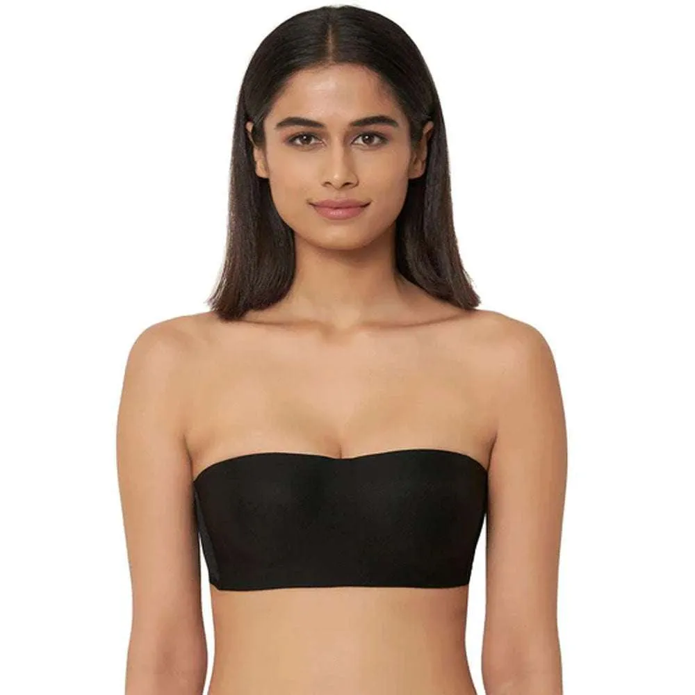 Basic Mold Padded Non Wired Half Cup Strapless T-Shirt Bra - Black