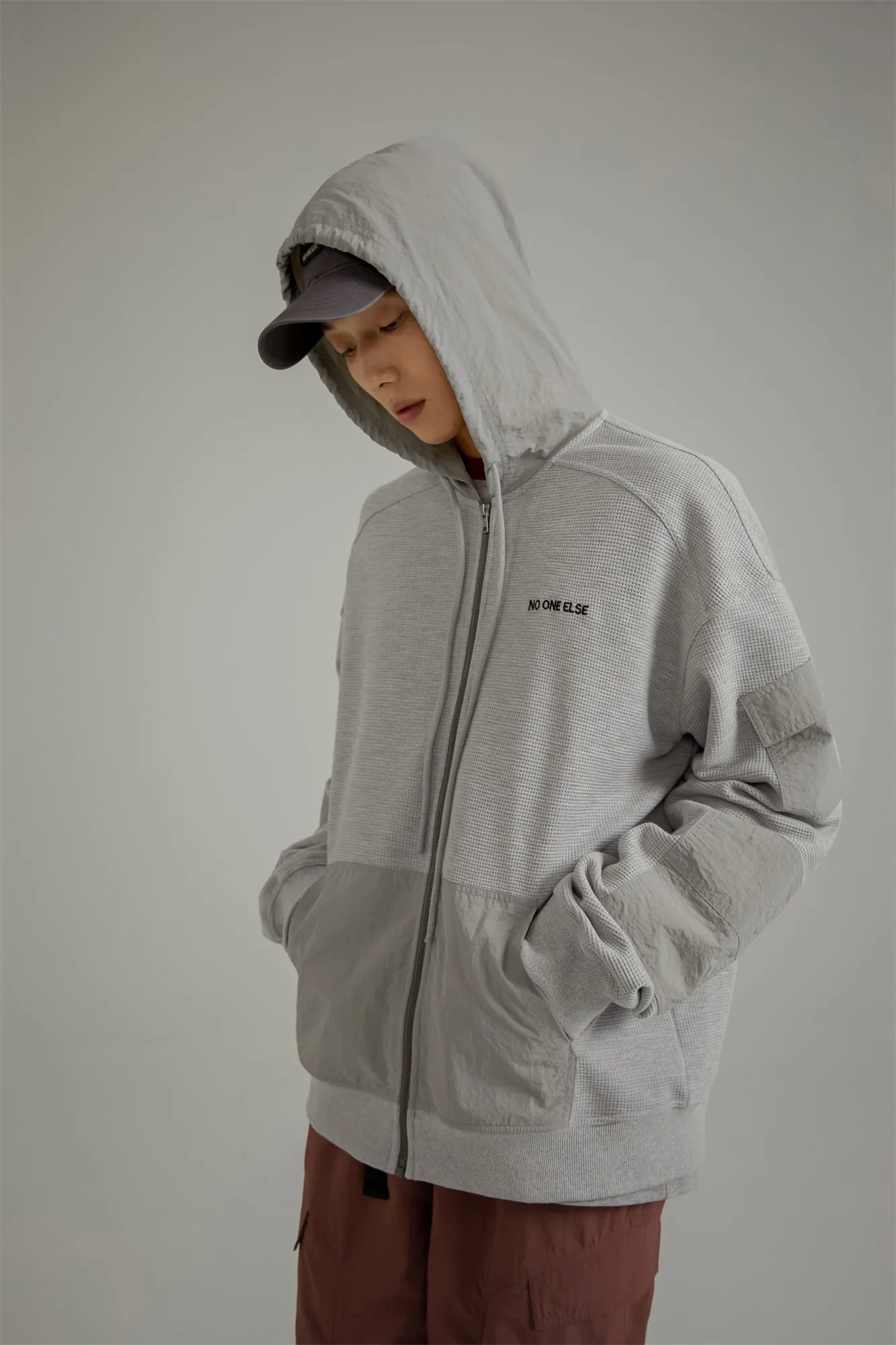 Basicdrawstring Zip-Up Hoodie