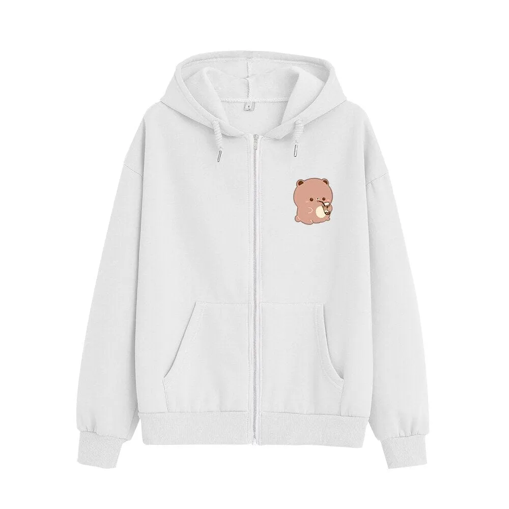 Boba Lovin Boberu the Bear Soft Zip-Up Hoodie