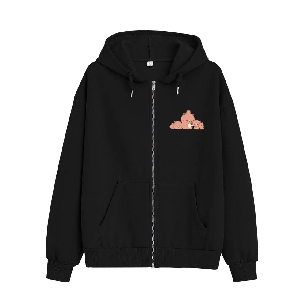 Boberu and Friends Soft Zip-Up Hoodie