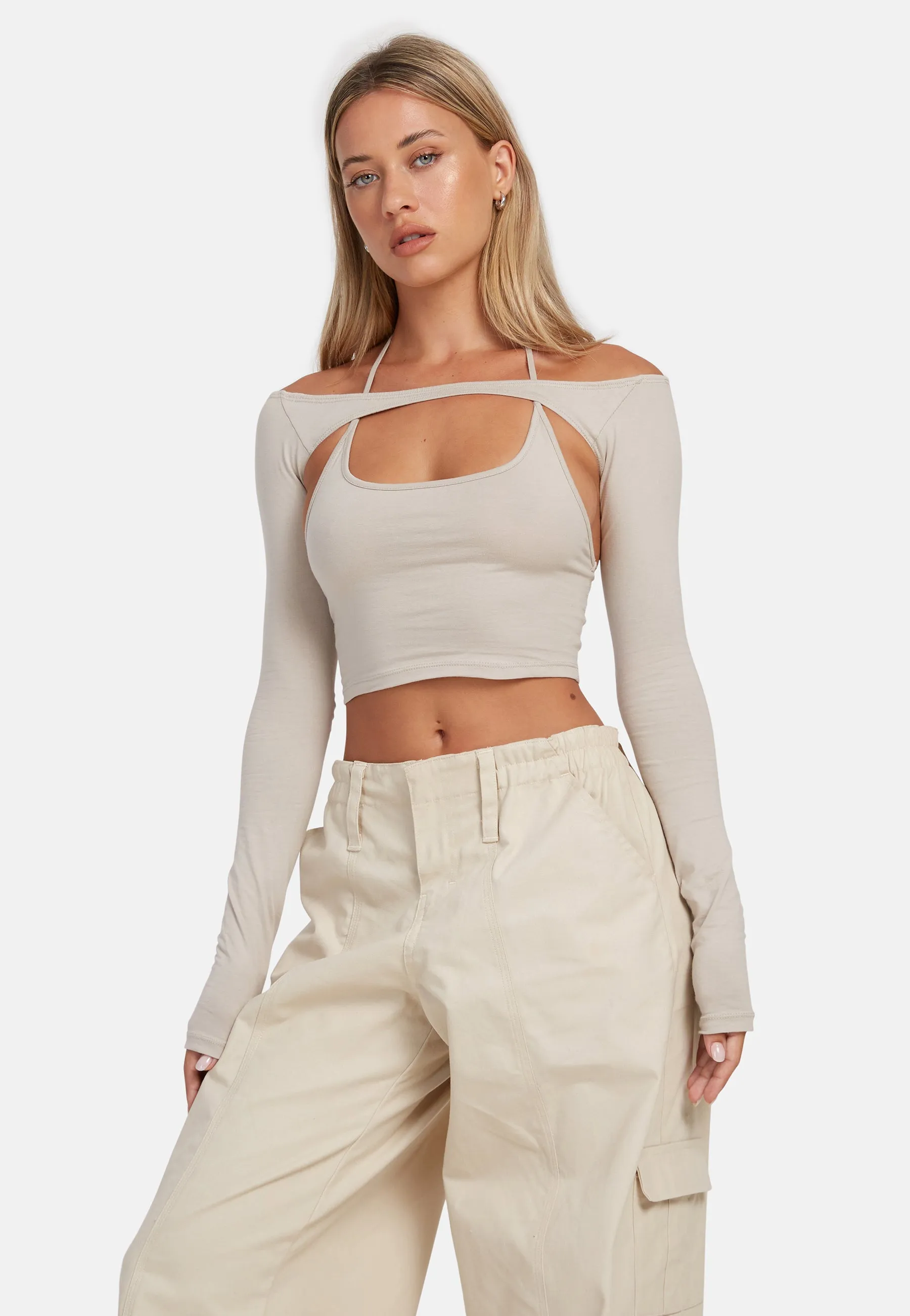 Brandy Long Sleeve Top in Coconut Milk