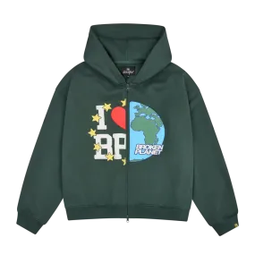 Broken Planet My Planet Zip Up Hoodie 'Emerald Green'