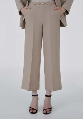 Buckle wide-leg trousers - Camel