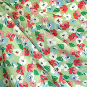 Colorful Layered Floral Rayon Challis Mint