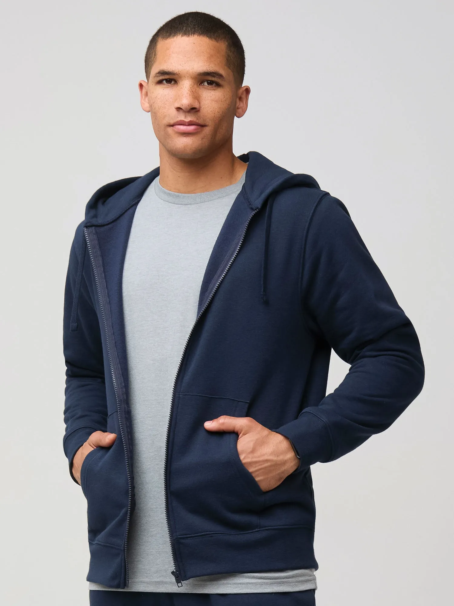 Dark Navy Zip-Up Hoodie