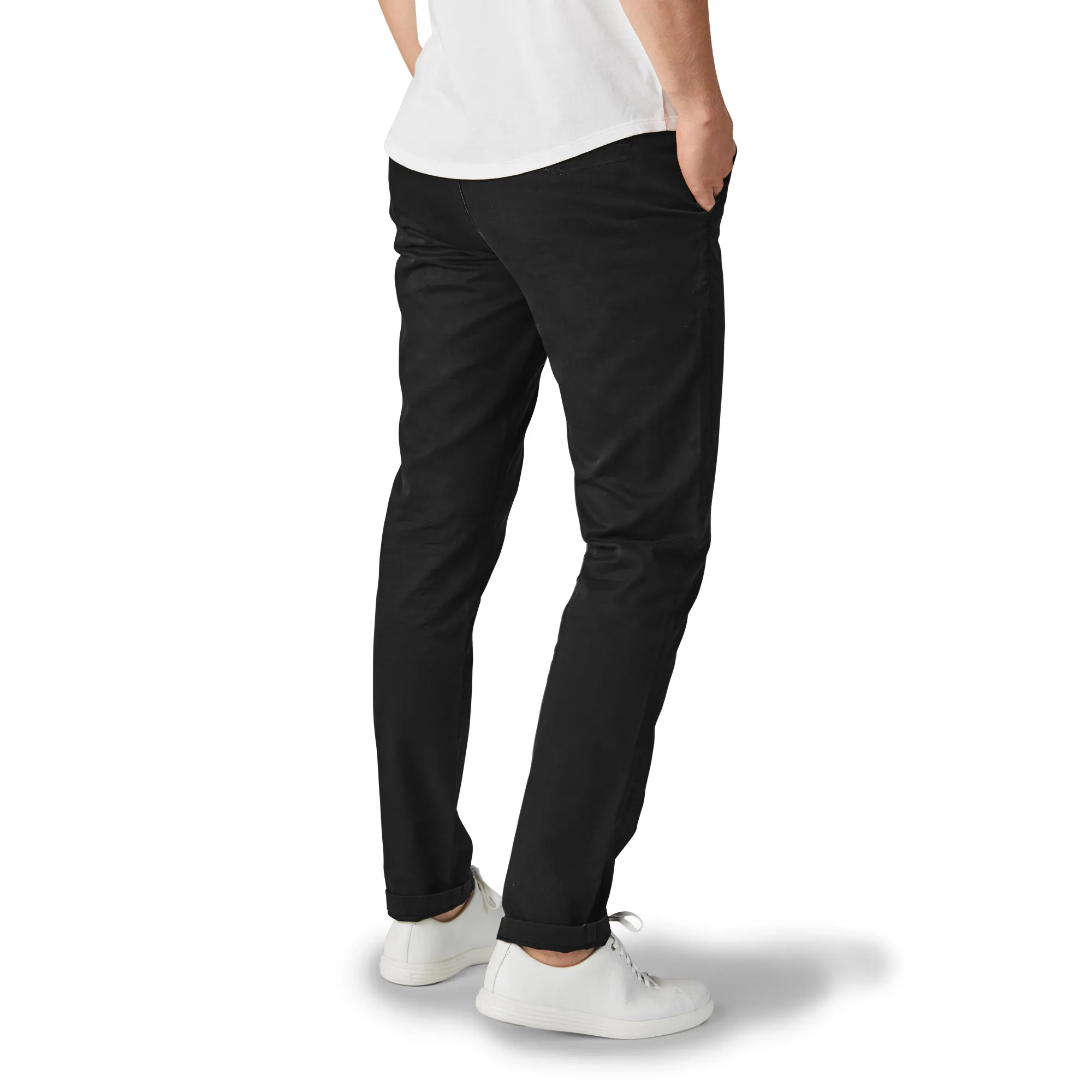 Feel Good Solid Black Chinos