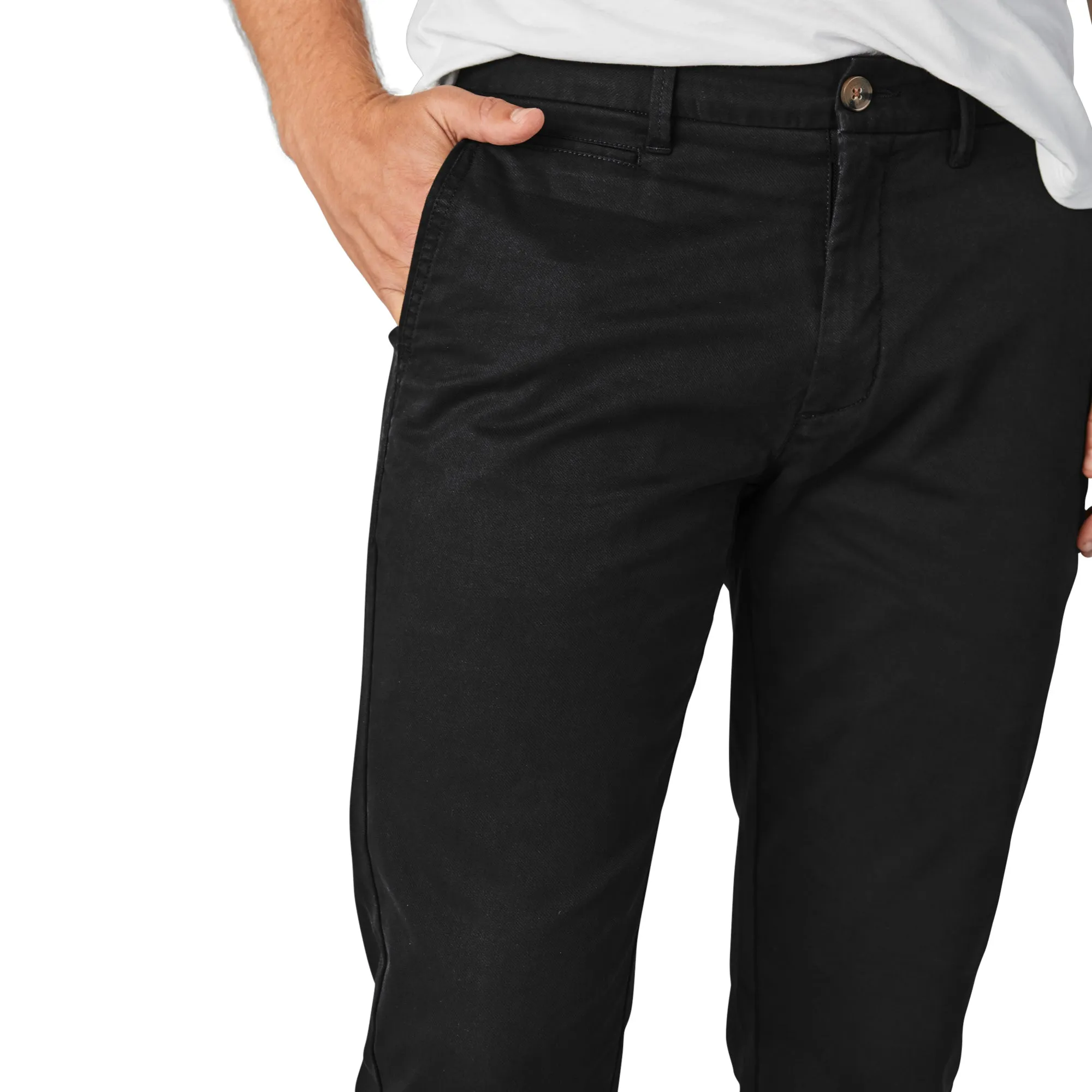 Feel Good Solid Black Chinos