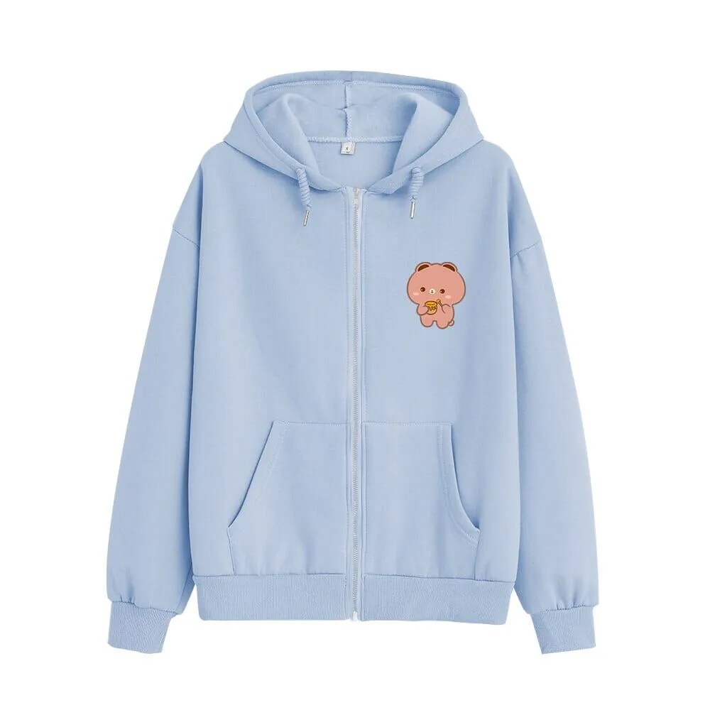 Honey Lovin Boberu the Bear Soft Zip-Up Hoodie