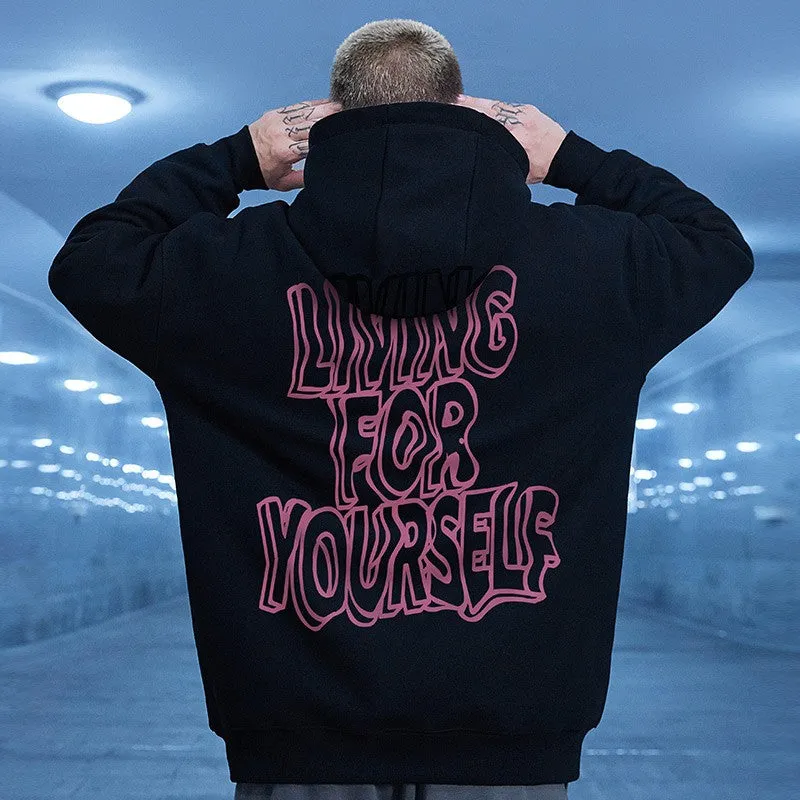 Hoodies living for yourself winter unisex couple hoodies