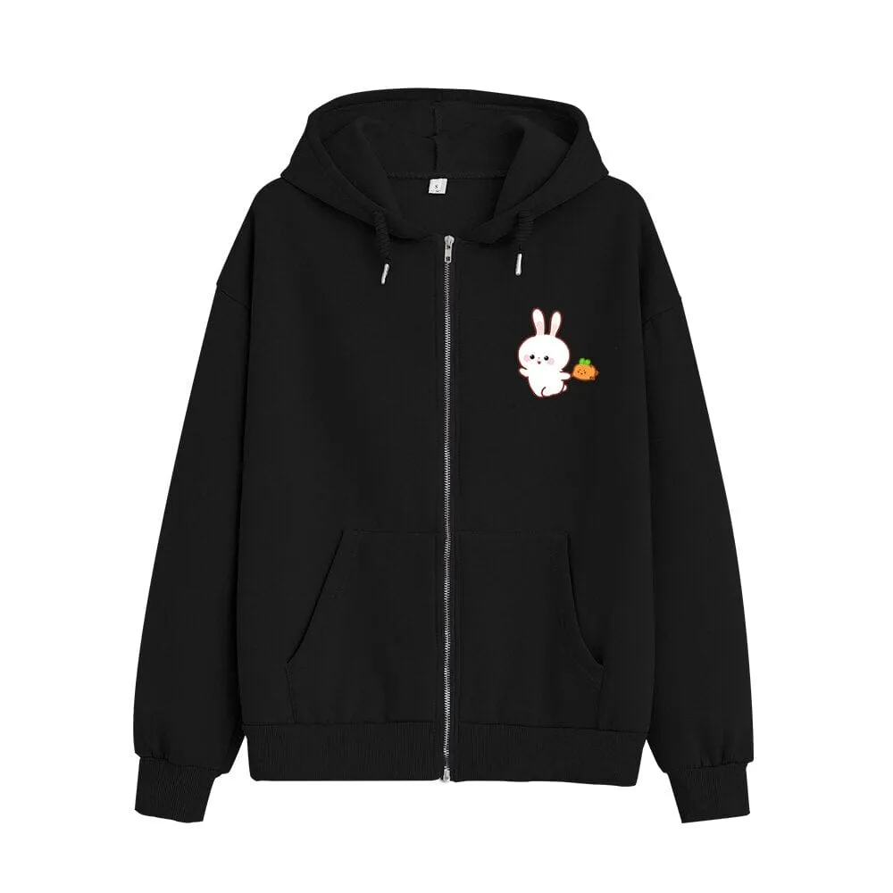 Joyful Bun Bun the Bunny Soft Zip-Up Hoodie