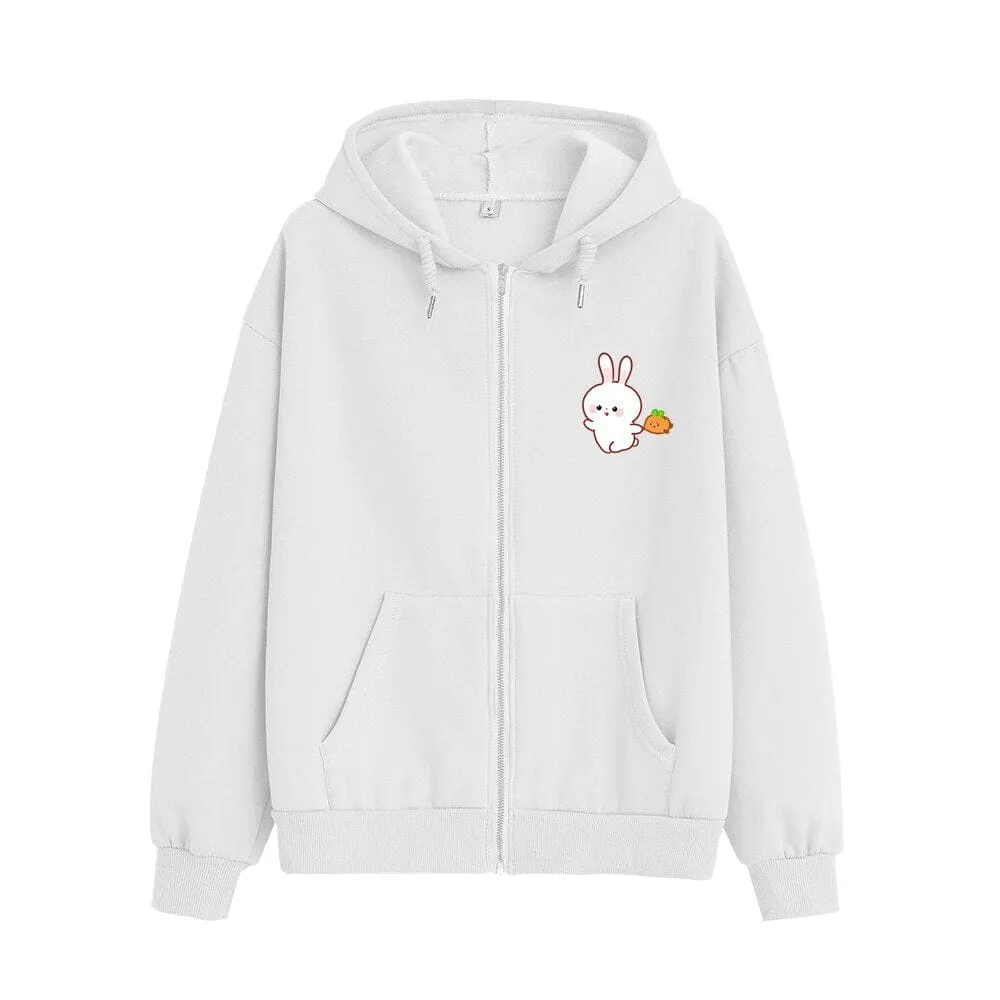 Joyful Bun Bun the Bunny Soft Zip-Up Hoodie