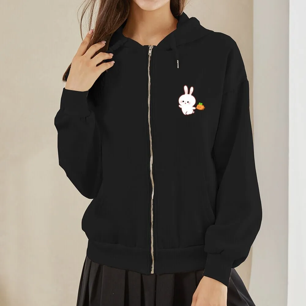 Joyful Bun Bun the Bunny Soft Zip-Up Hoodie