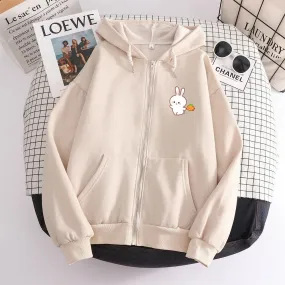 Joyful Bun Bun the Bunny Soft Zip-Up Hoodie