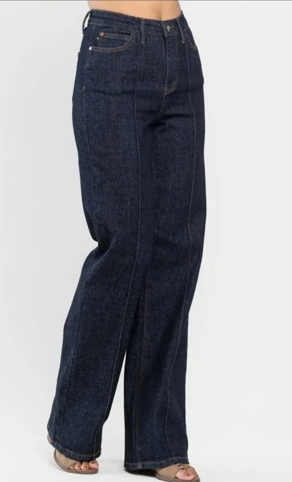 Judy Blue Flytown Front Seam Wide Leg Trouser Jeans-style 88664