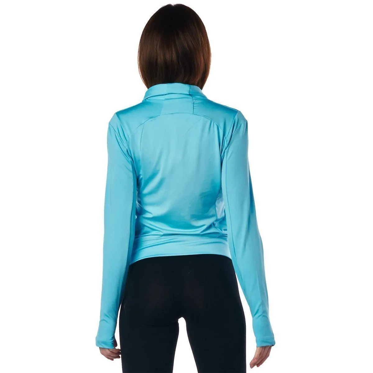 LA Society Women's Turquoise Yoga Sport Fitness Running  Wrap Zipper Design Jacket