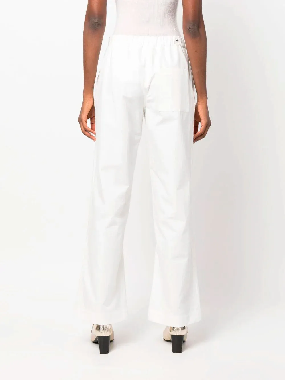 Layered-effect wide-leg trousers