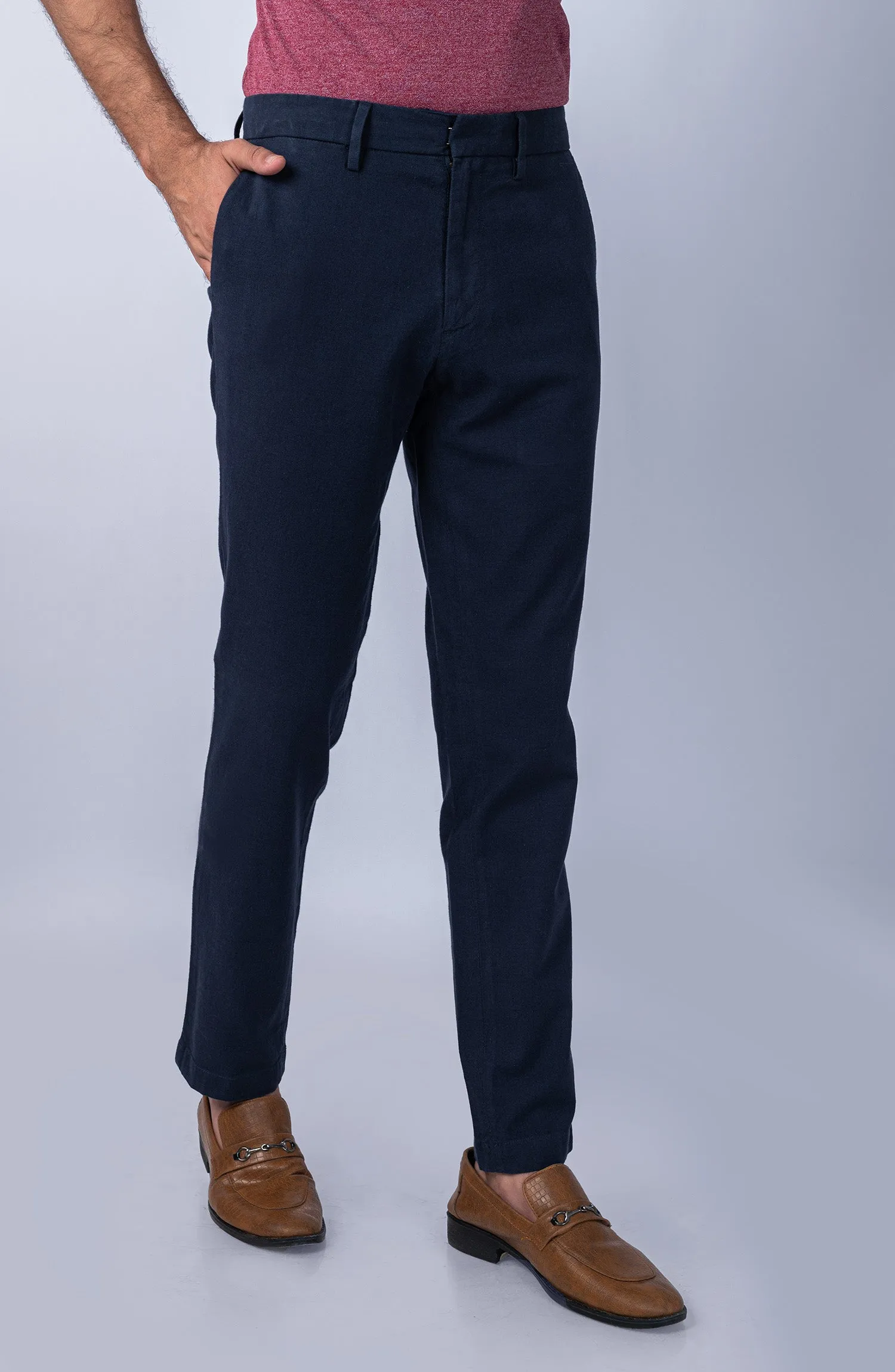 Linen Stretch Chino - Navy