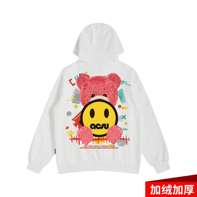 Little Bear Smiley Face hoodies Men's Loose Oversize Unisex Hoodie