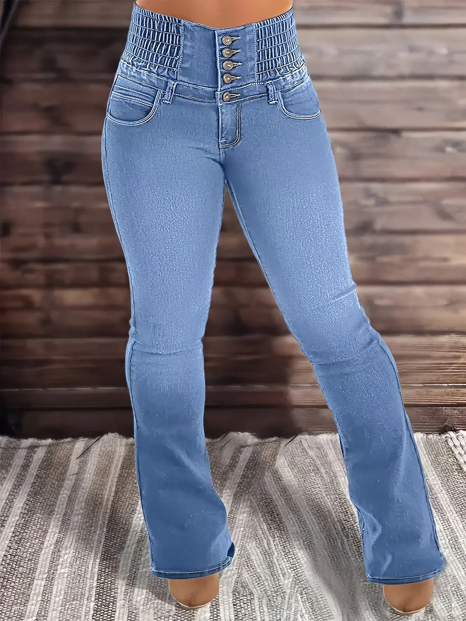 Maja | High Waist Bootcut Jeans mit Gürtel