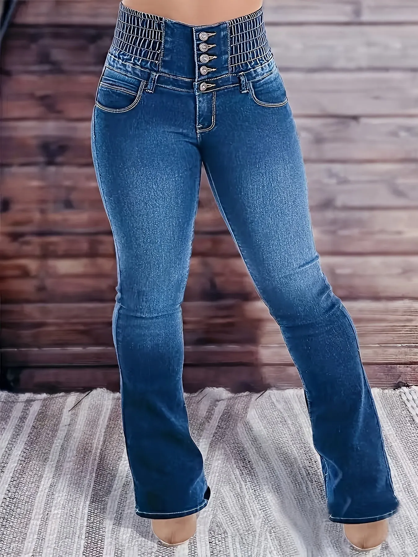 Maja | High Waist Bootcut Jeans mit Gürtel