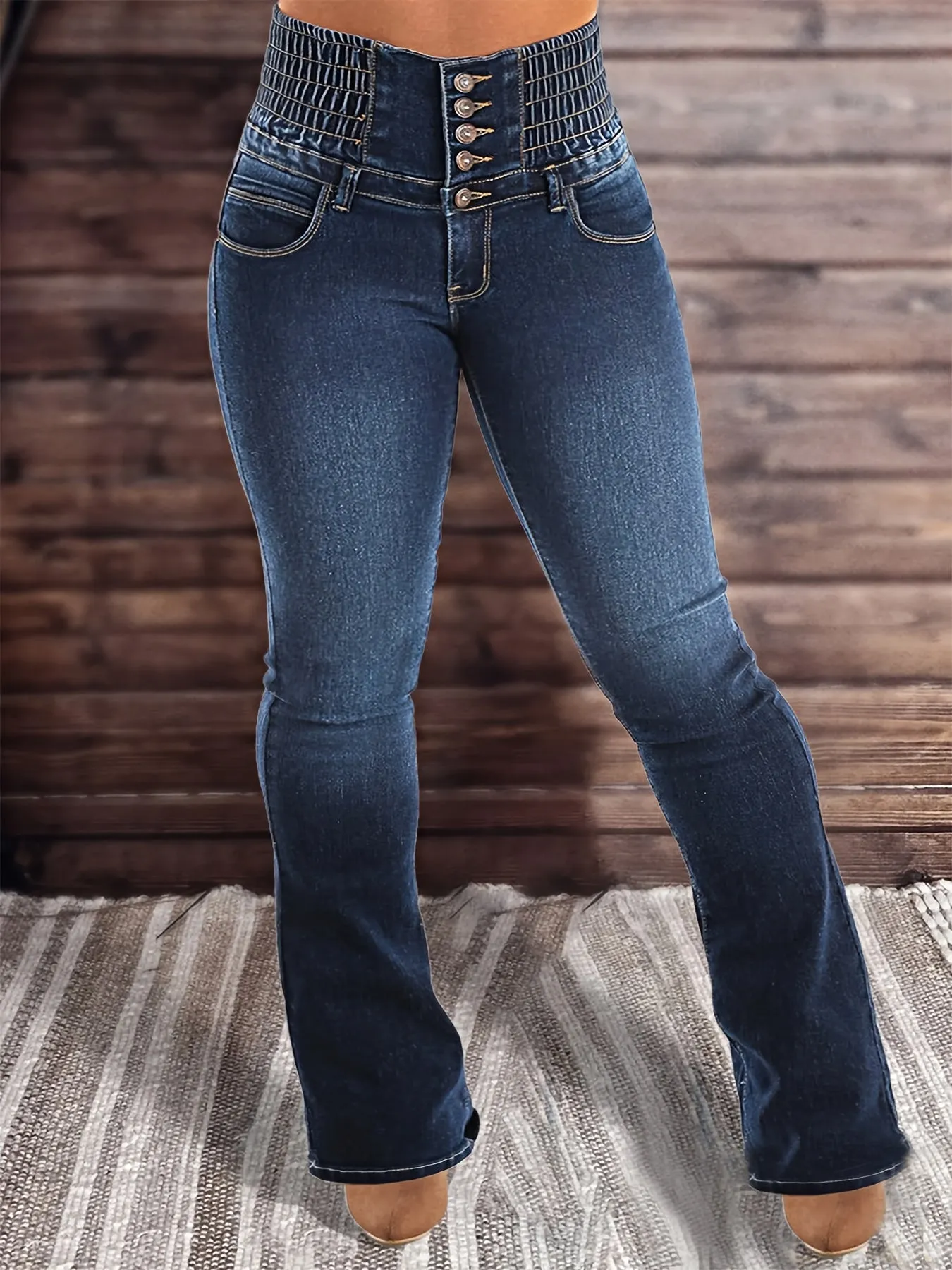 Maja | High Waist Bootcut Jeans mit Gürtel