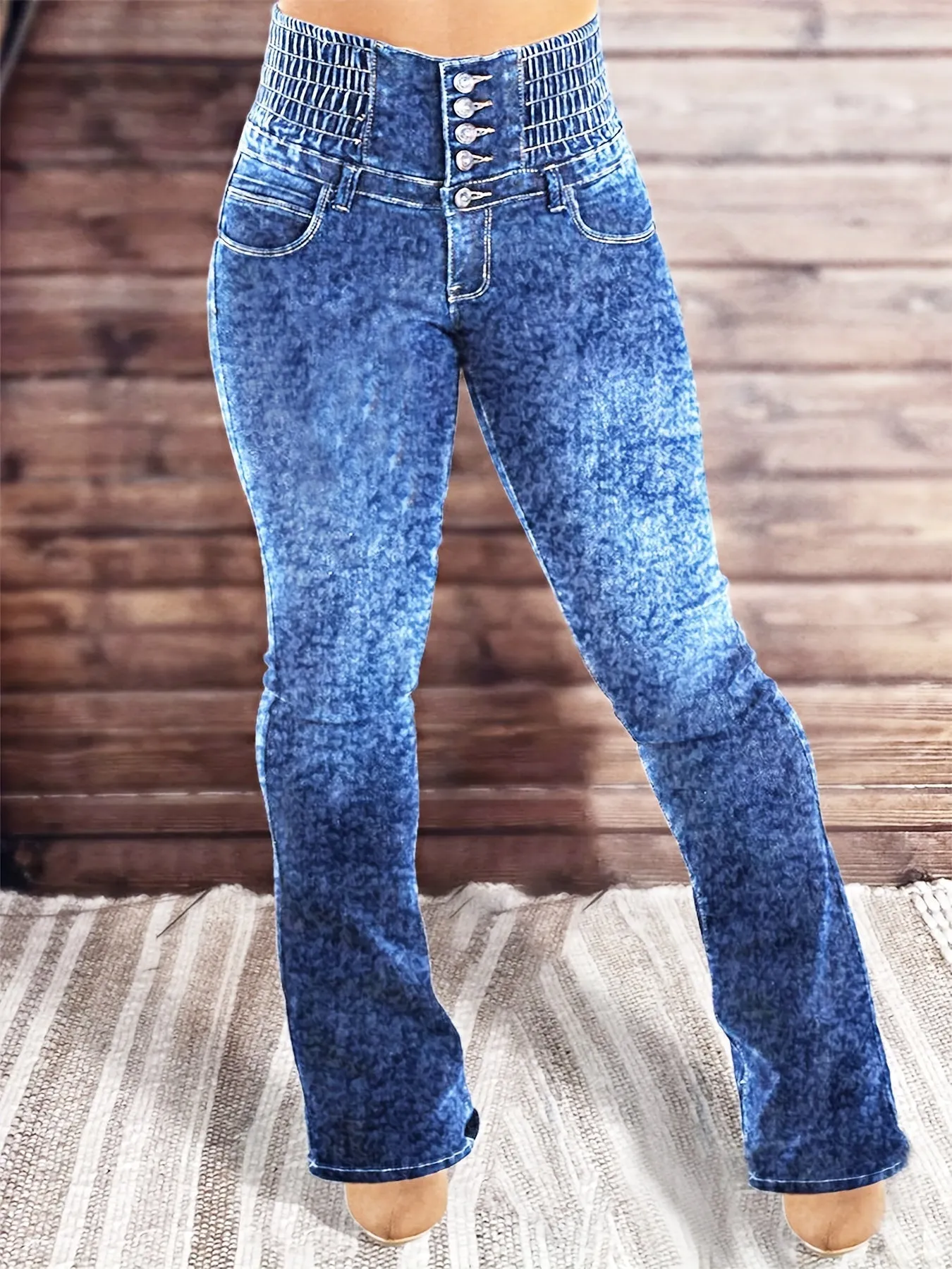 Maja | High Waist Bootcut Jeans mit Gürtel