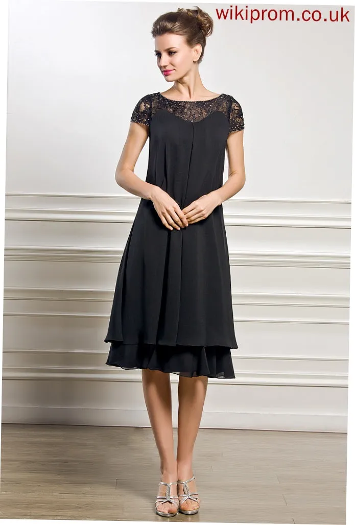 Neck Empire Round Chiffon Dresses Formal Dresses Kayla