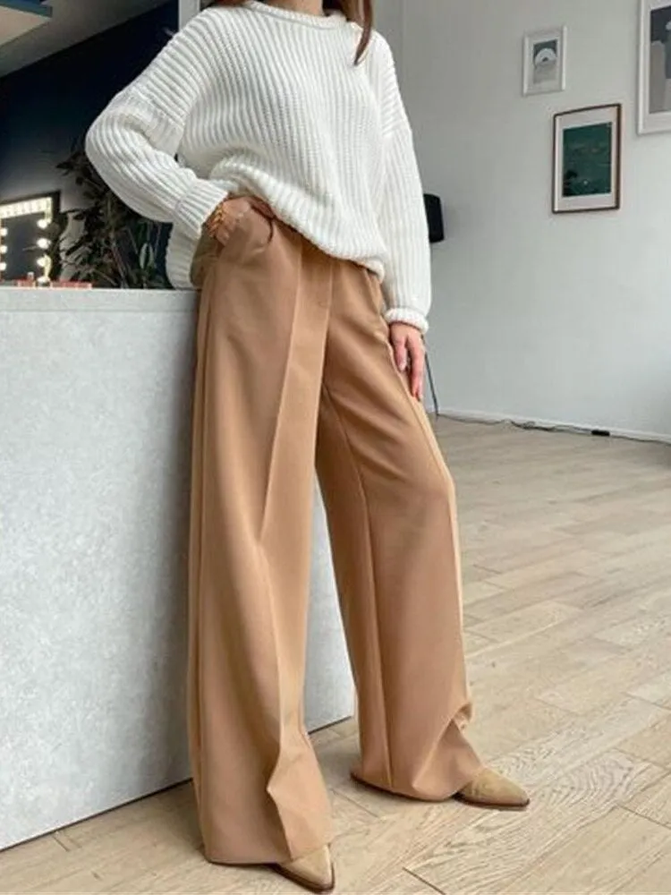 New high waist wide leg trousers