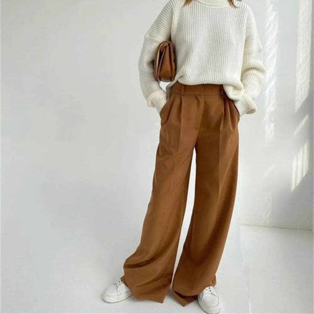 New high waist wide leg trousers