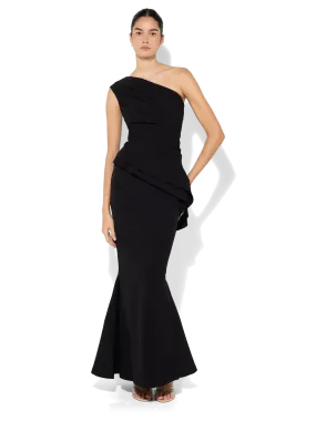 Oscar Black One Shoulder Gown