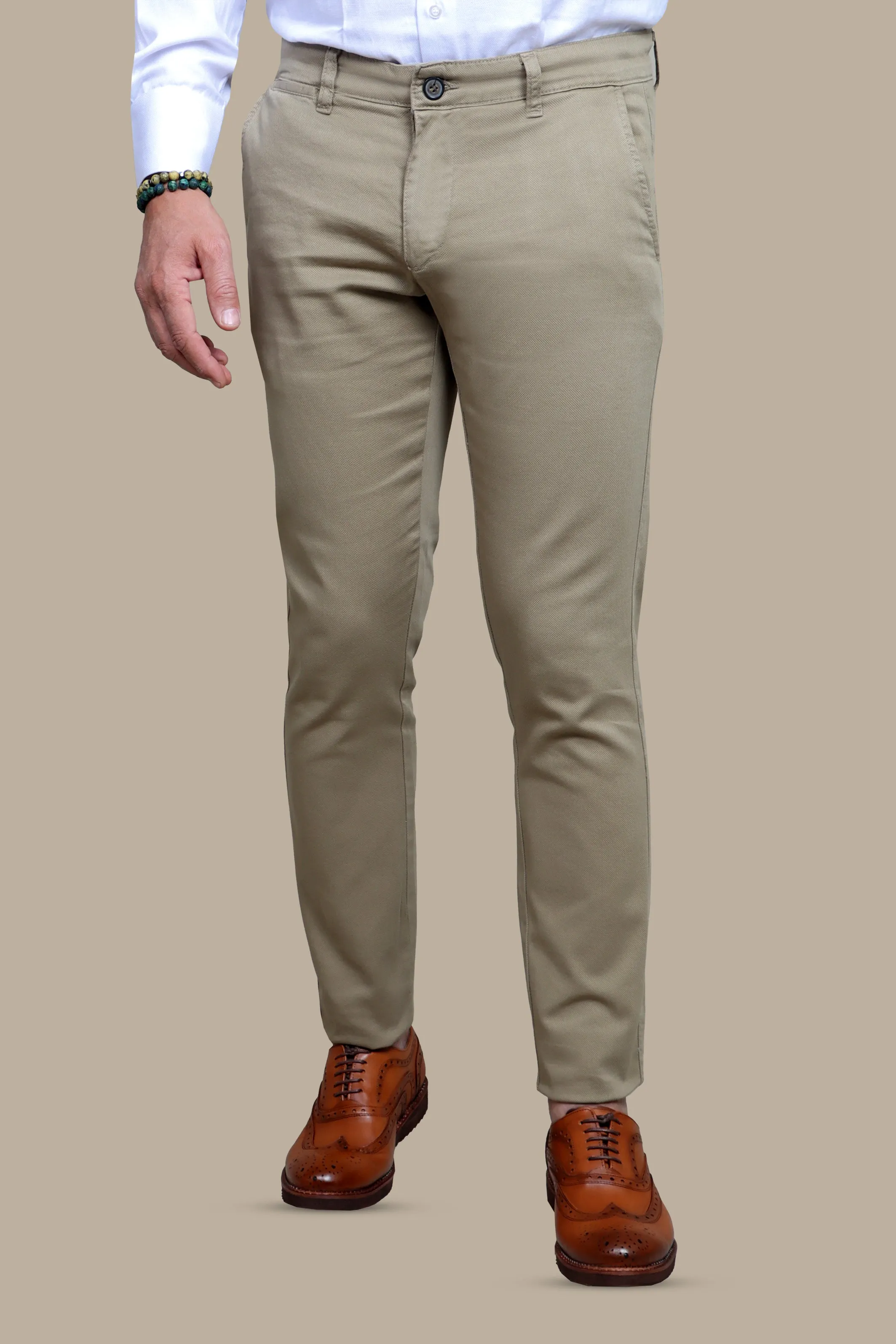 Oxford Slim Fit Chino in Olive Green