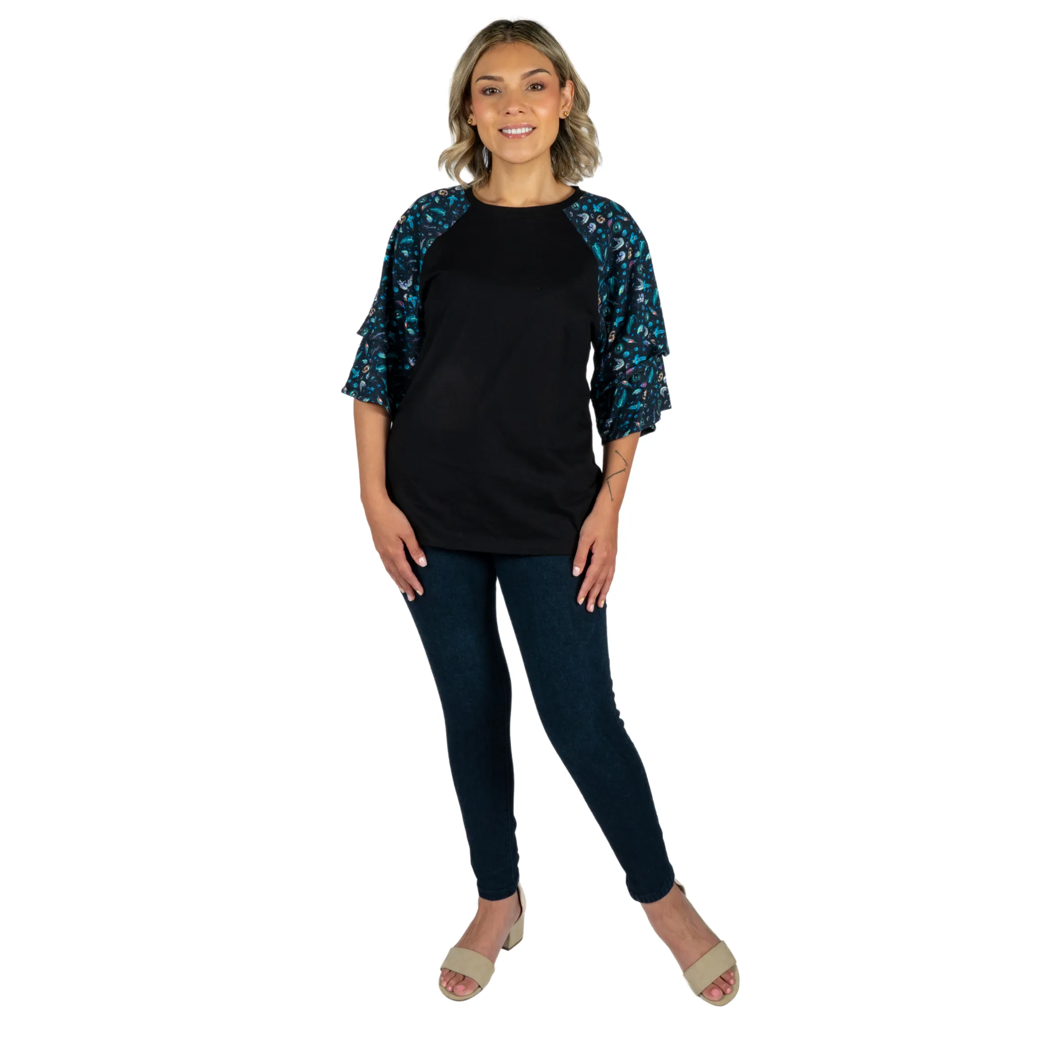 Plankton Layered Sleeves Raglan Top