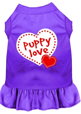 Puppy Love Screen Print Dress Purple Xxl (18)