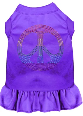 Rhinestone Rainbow Peace Dress Purple Med (12)