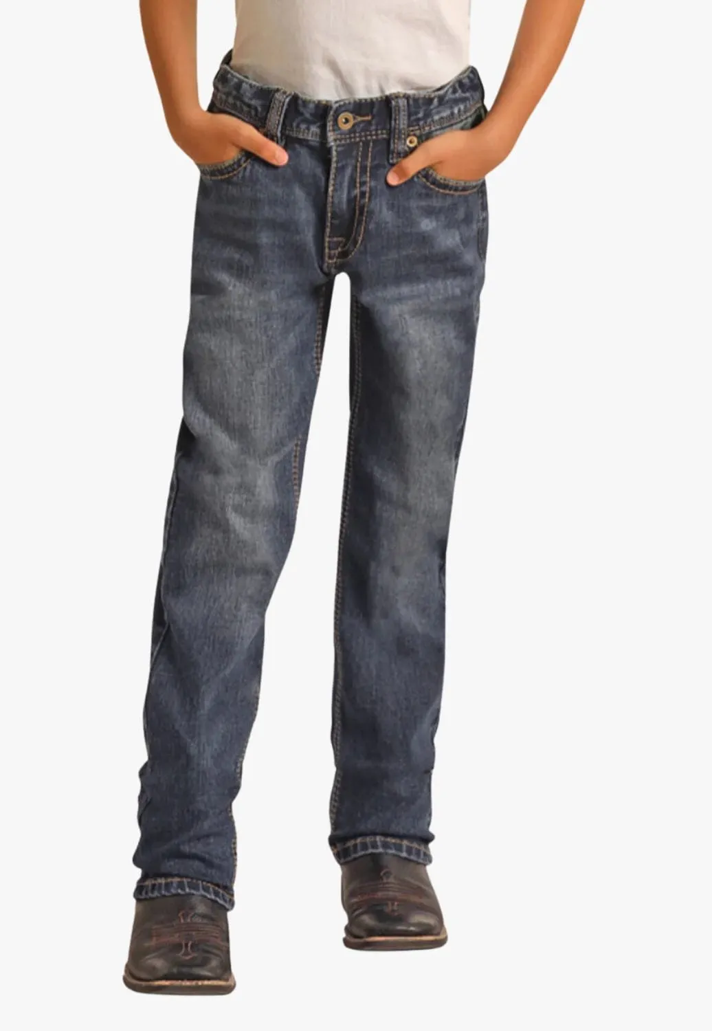 Rock and Roll Boys Hooey Slim Fit Straight Bootcut Jean