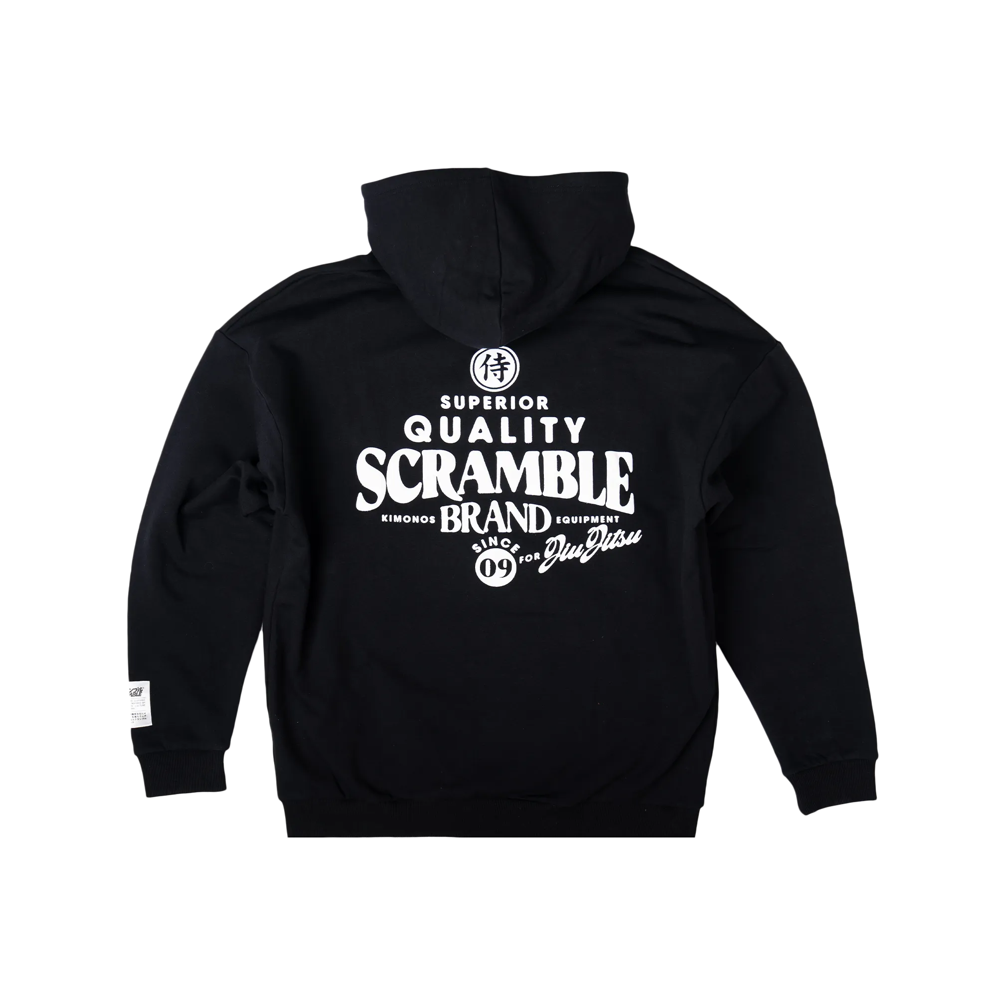 Scramble Puff Print Zip-Up Hoody - Black