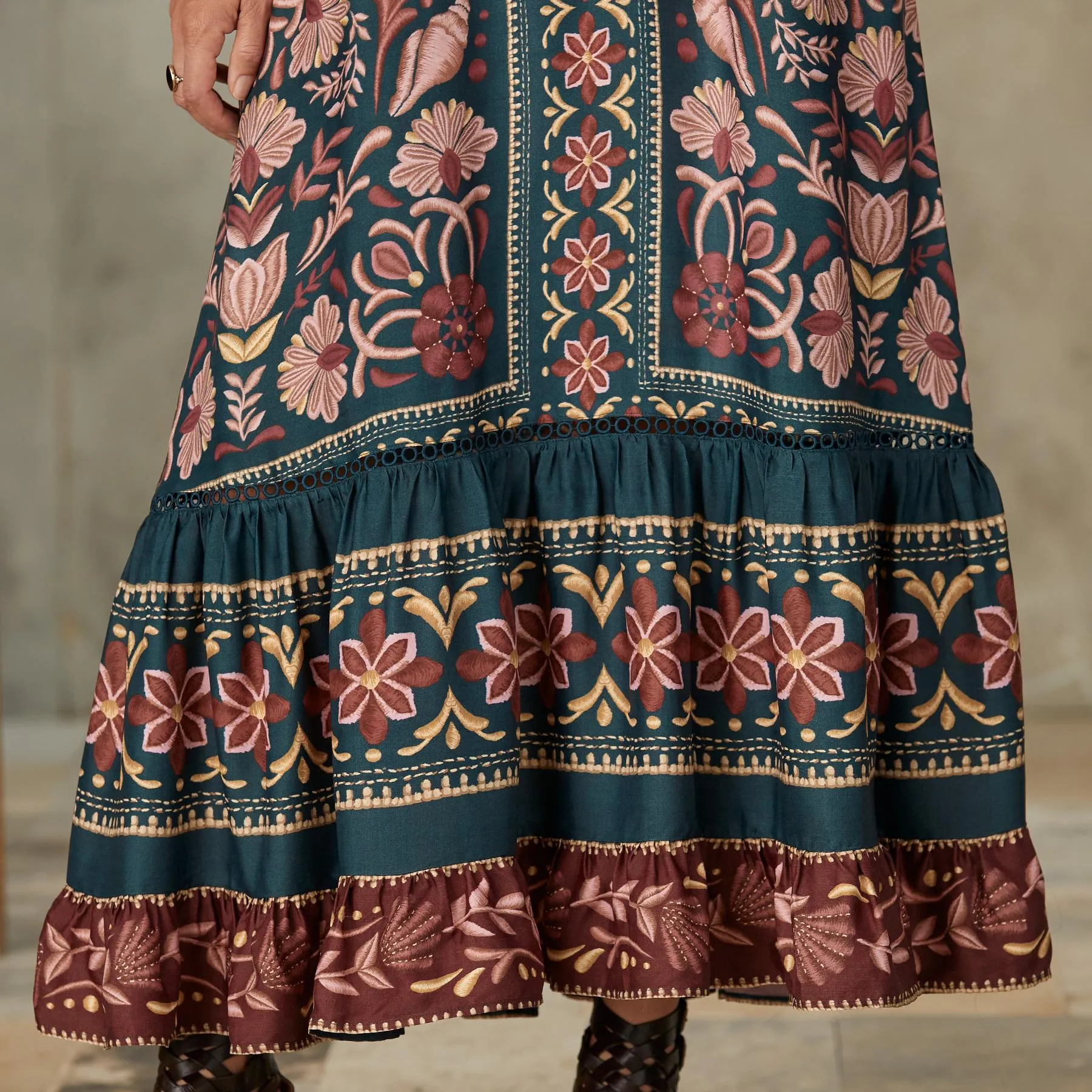 Seashell Tapestry Maxi Dress