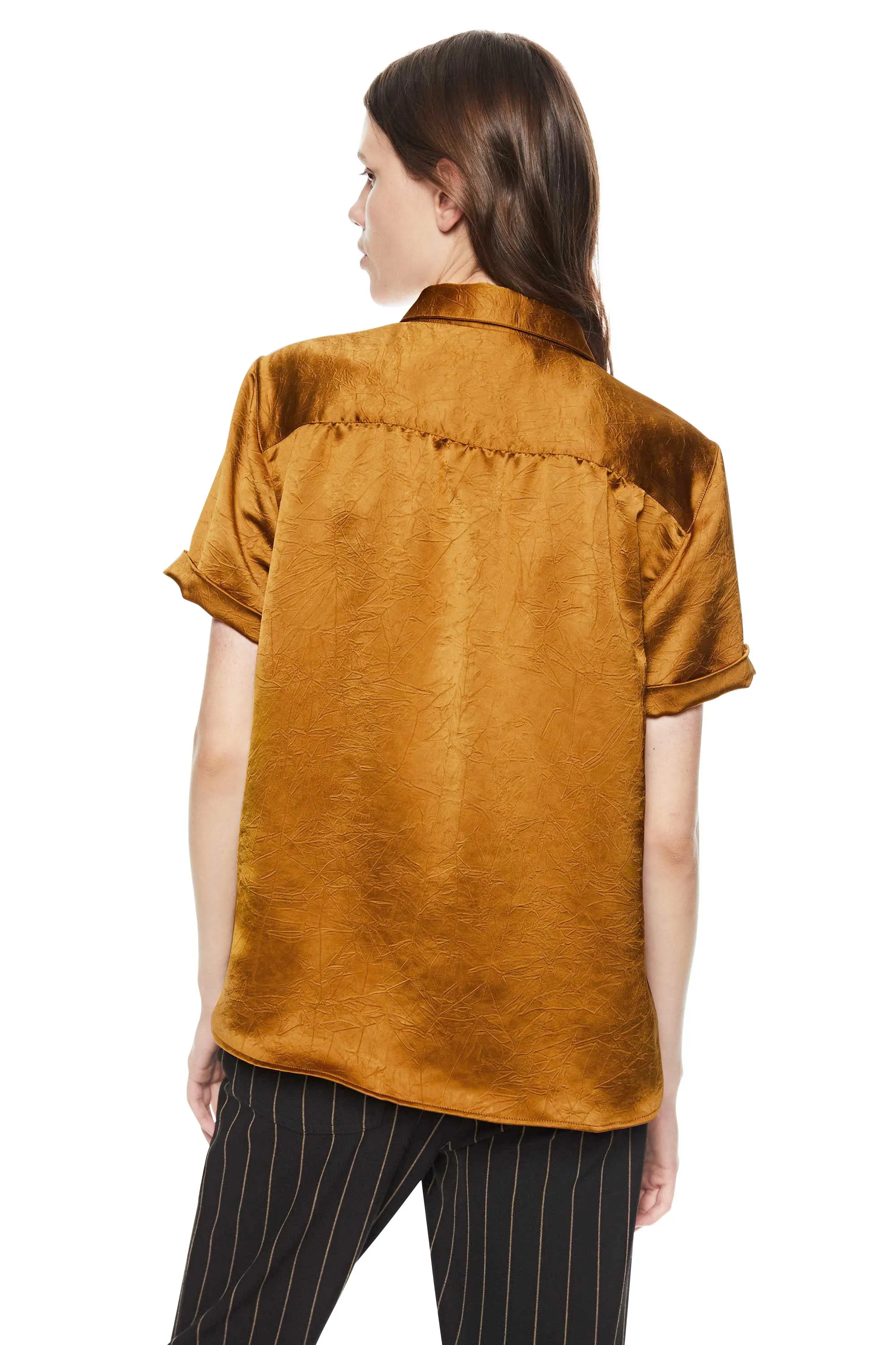 Short Sleeve Buttoned Shirt (Copper)