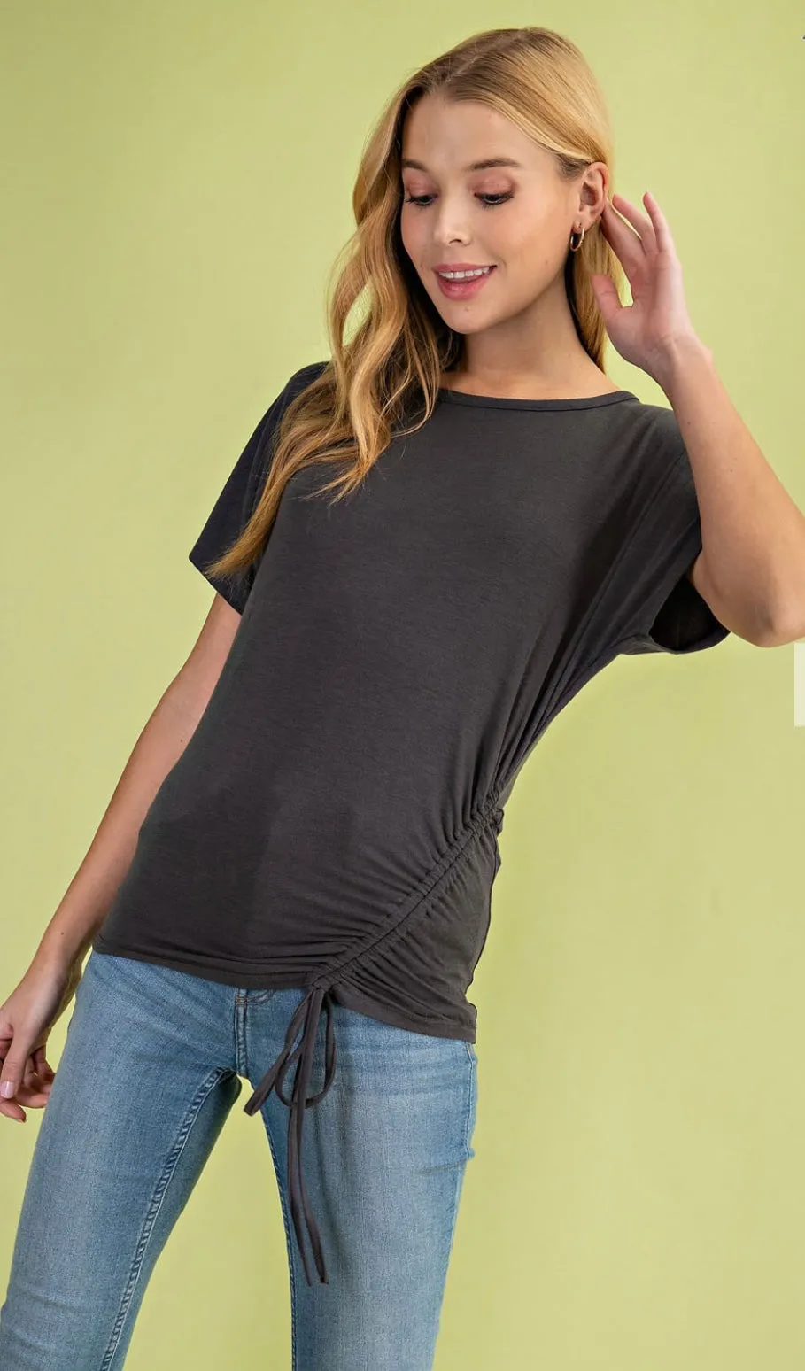 Solid Knit Round Neck Top In 3 Colors