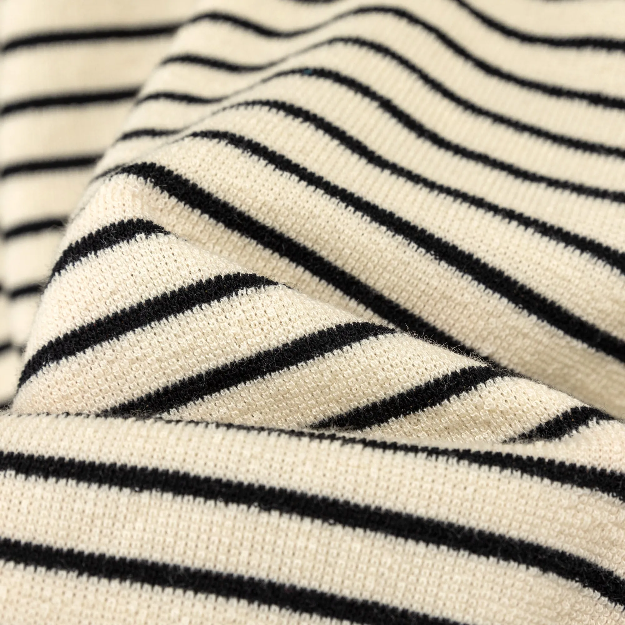 Stripe Hooded Drawstring Loosefit Zip-Up