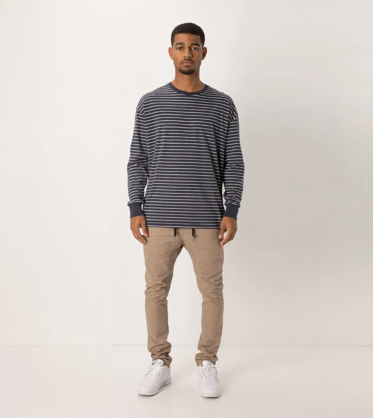 Stripe Rugger LS Tee Duke Blue/Storm Marle