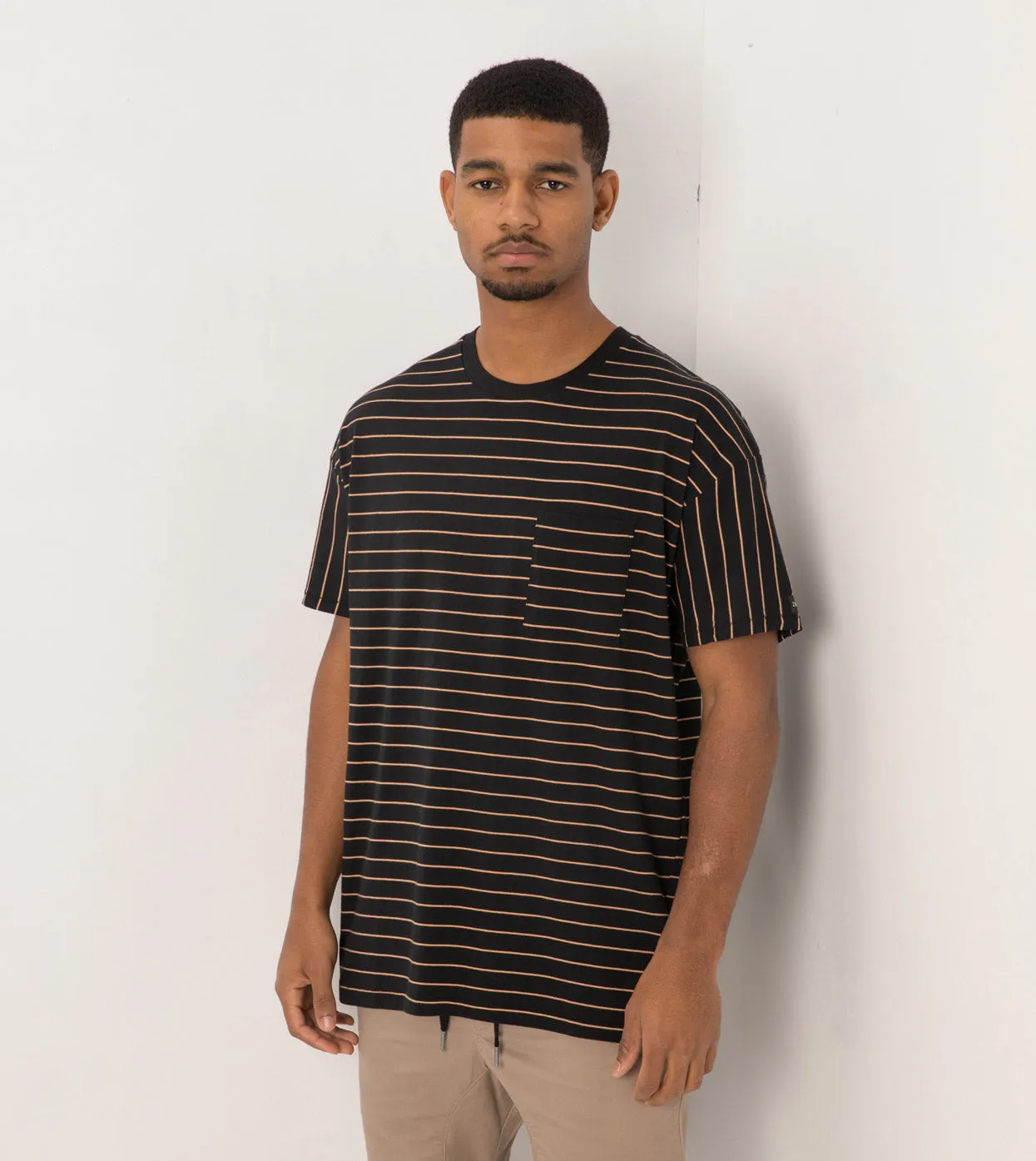 Stripe Rugger Tee Black/Biscuit