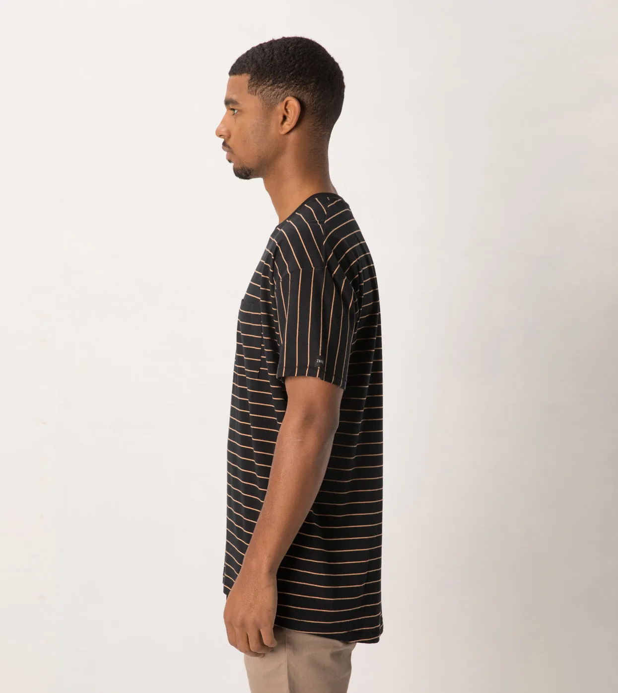 Stripe Rugger Tee Black/Biscuit