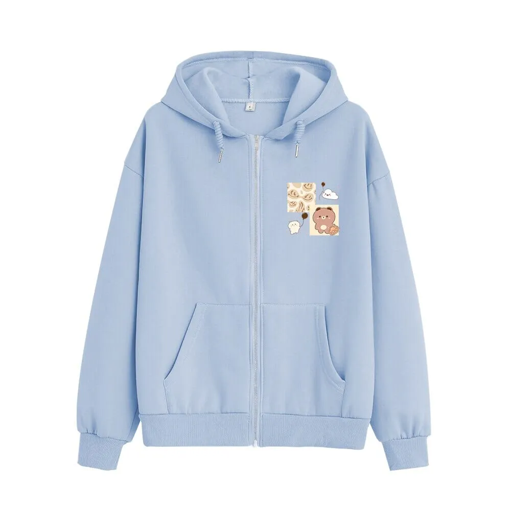 Sunny Days Ahead Boberu the Bear Soft Zip-Up Hoodie