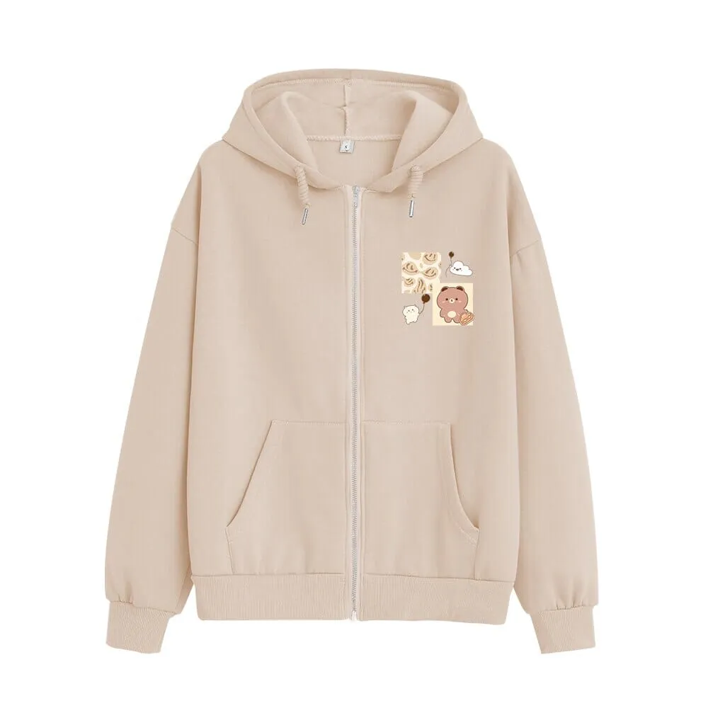 Sunny Days Ahead Boberu the Bear Soft Zip-Up Hoodie