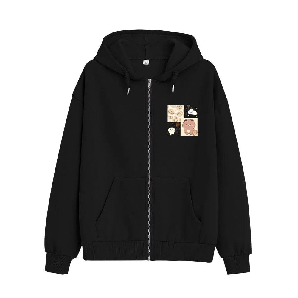 Sunny Days Ahead Boberu the Bear Soft Zip-Up Hoodie