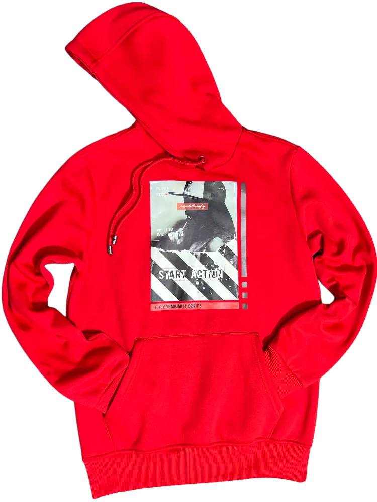 Tailored Recreation Red Men's Graphic Hoodies Regular-Fit