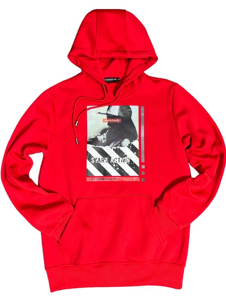 Tailored Recreation Red Men's Graphic Hoodies Regular-Fit